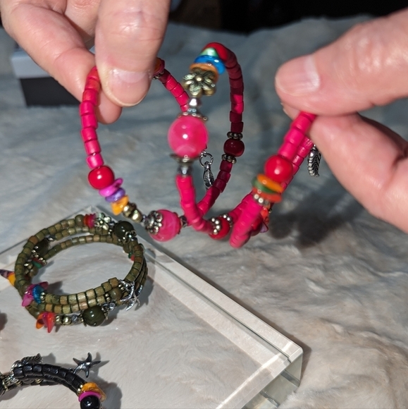 Set (4) BOHEMIAN Wrap Bracelet BOHO Beaded Handmade Charm Bracelets Jewelry - Picture 6 of 9